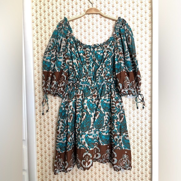 House of Harlow 1960 Artsy Boho Puff-Sleeve Mini Dress | Medium - Picture 5 of 6